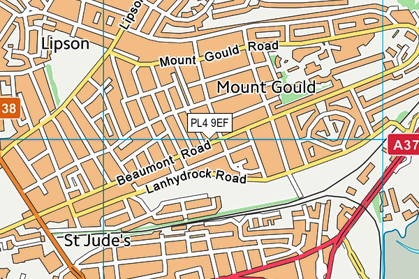 PL4 9EF map - OS VectorMap District (Ordnance Survey)