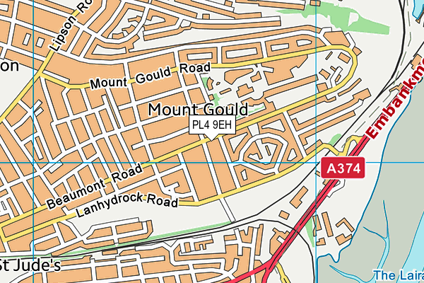 PL4 9EH map - OS VectorMap District (Ordnance Survey)