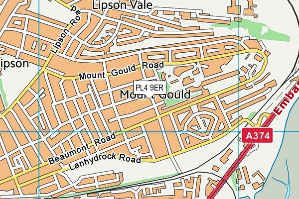 PL4 9ER map - OS VectorMap District (Ordnance Survey)