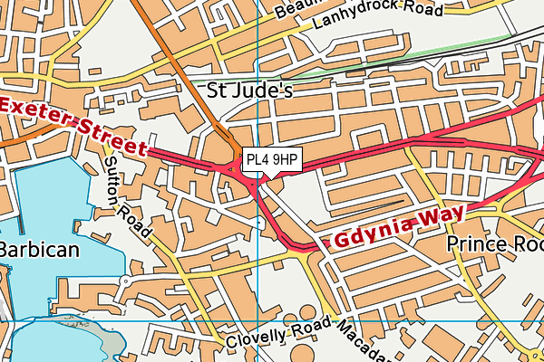 PL4 9HP map - OS VectorMap District (Ordnance Survey)