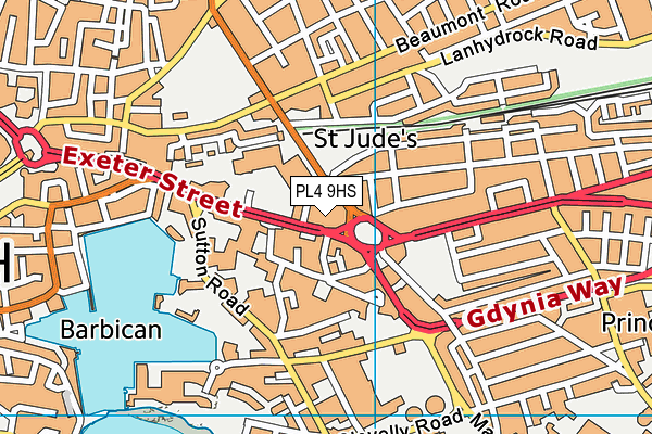 PL4 9HS map - OS VectorMap District (Ordnance Survey)