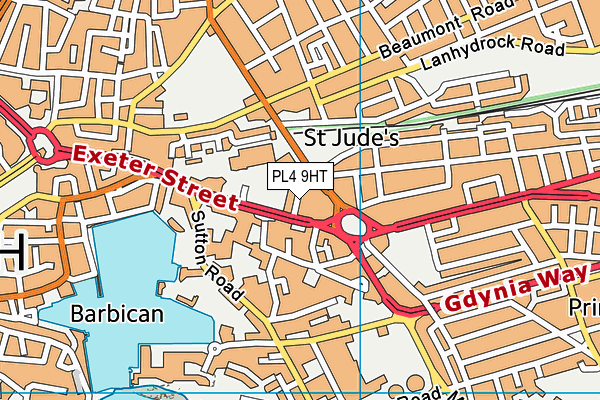 PL4 9HT map - OS VectorMap District (Ordnance Survey)