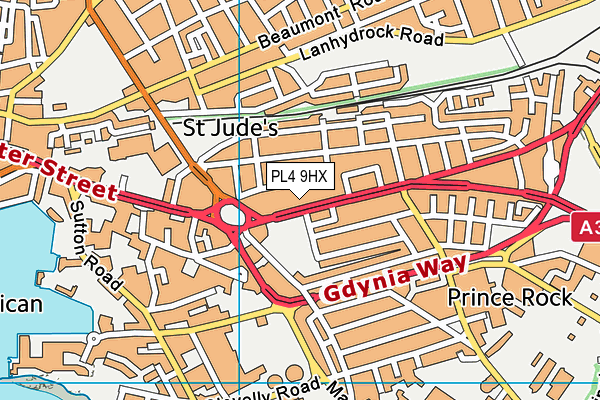 PL4 9HX map - OS VectorMap District (Ordnance Survey)