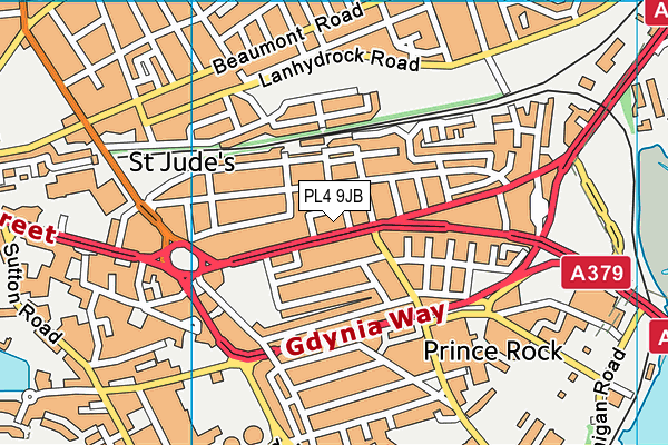 PL4 9JB map - OS VectorMap District (Ordnance Survey)