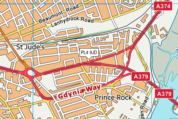 PL4 9JD map - OS VectorMap District (Ordnance Survey)