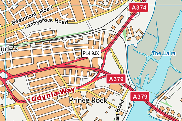 PL4 9JX map - OS VectorMap District (Ordnance Survey)