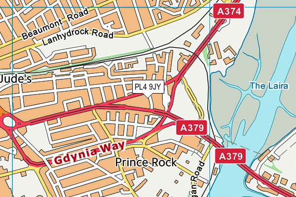 PL4 9JY map - OS VectorMap District (Ordnance Survey)