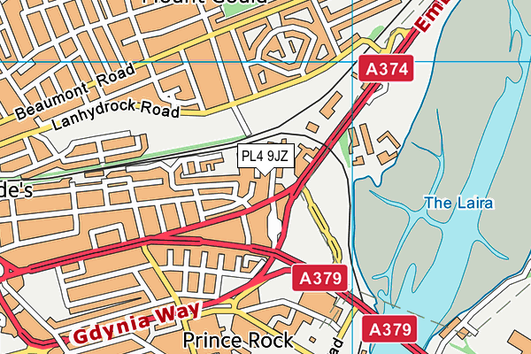 PL4 9JZ map - OS VectorMap District (Ordnance Survey)