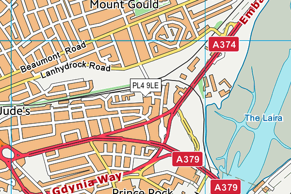 PL4 9LE map - OS VectorMap District (Ordnance Survey)