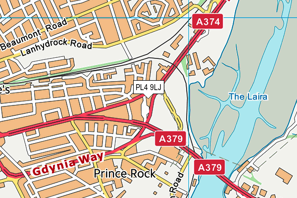 PL4 9LJ map - OS VectorMap District (Ordnance Survey)