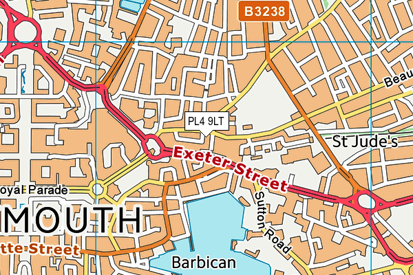 PL4 9LT map - OS VectorMap District (Ordnance Survey)