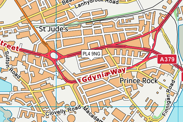 PL4 9NG map - OS VectorMap District (Ordnance Survey)