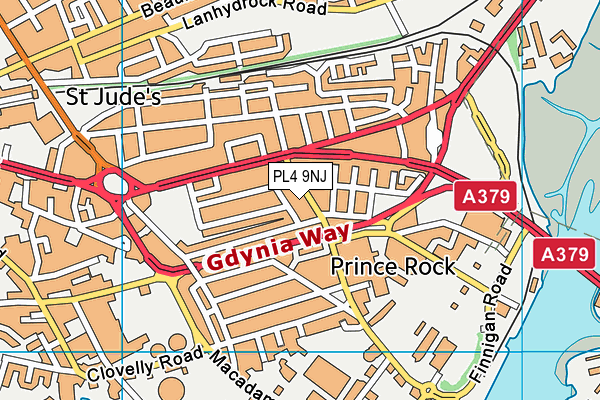 PL4 9NJ map - OS VectorMap District (Ordnance Survey)