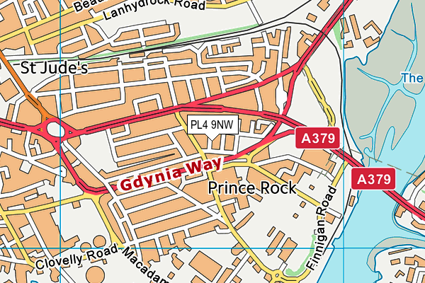 PL4 9NW map - OS VectorMap District (Ordnance Survey)