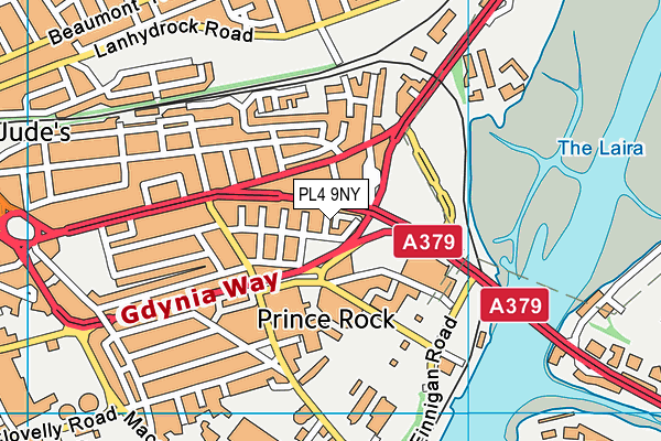 PL4 9NY map - OS VectorMap District (Ordnance Survey)