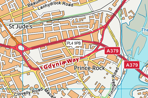 PL4 9PB map - OS VectorMap District (Ordnance Survey)