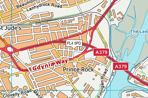 PL4 9PD map - OS VectorMap District (Ordnance Survey)