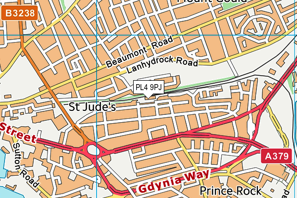 PL4 9PJ map - OS VectorMap District (Ordnance Survey)