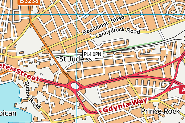 PL4 9PN map - OS VectorMap District (Ordnance Survey)