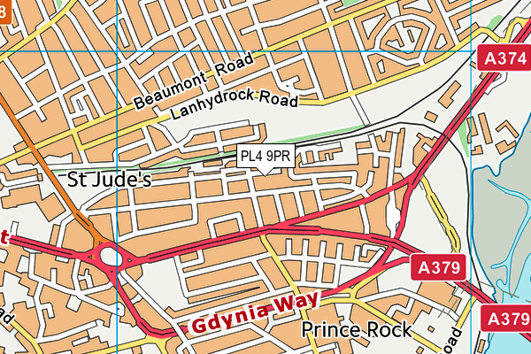 PL4 9PR map - OS VectorMap District (Ordnance Survey)