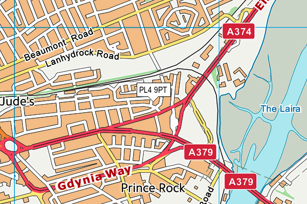 PL4 9PT map - OS VectorMap District (Ordnance Survey)