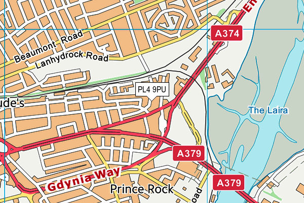 PL4 9PU map - OS VectorMap District (Ordnance Survey)