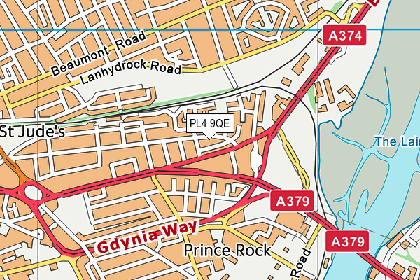 PL4 9QE map - OS VectorMap District (Ordnance Survey)