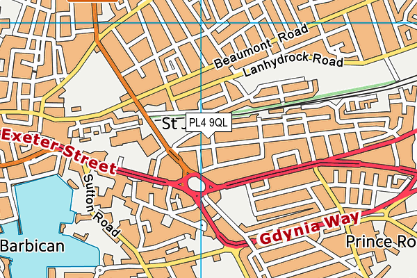 PL4 9QL map - OS VectorMap District (Ordnance Survey)