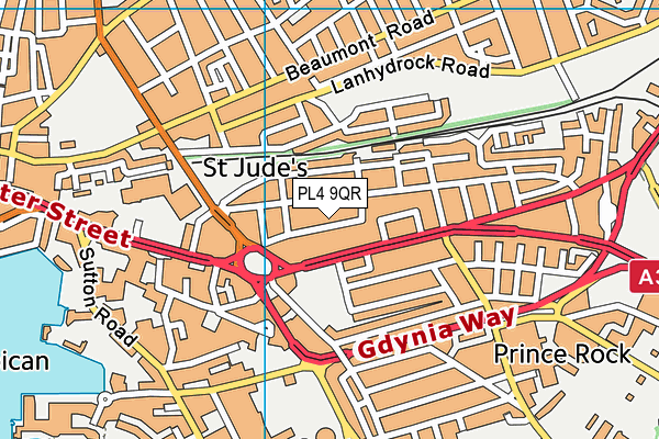 PL4 9QR map - OS VectorMap District (Ordnance Survey)