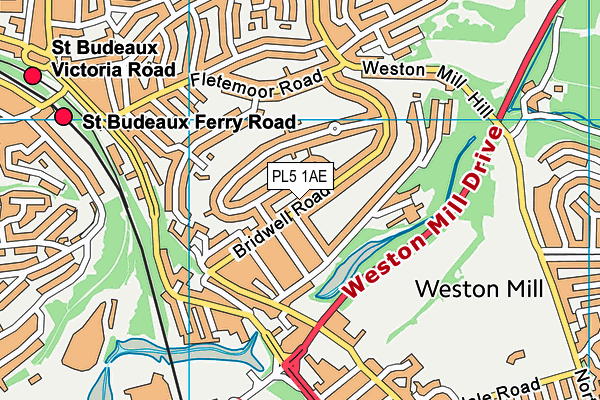 PL5 1AE map - OS VectorMap District (Ordnance Survey)