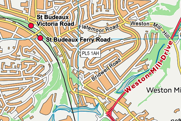 PL5 1AH map - OS VectorMap District (Ordnance Survey)