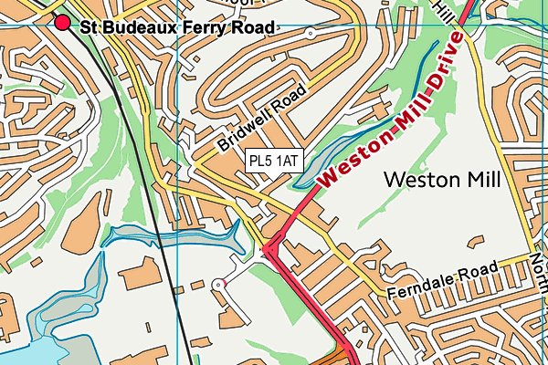 PL5 1AT map - OS VectorMap District (Ordnance Survey)