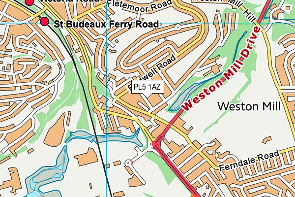 PL5 1AZ map - OS VectorMap District (Ordnance Survey)