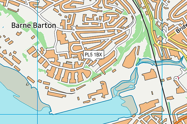 PL5 1BX map - OS VectorMap District (Ordnance Survey)