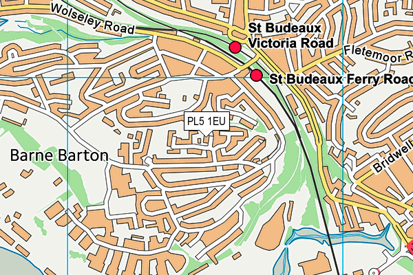 PL5 1EU map - OS VectorMap District (Ordnance Survey)