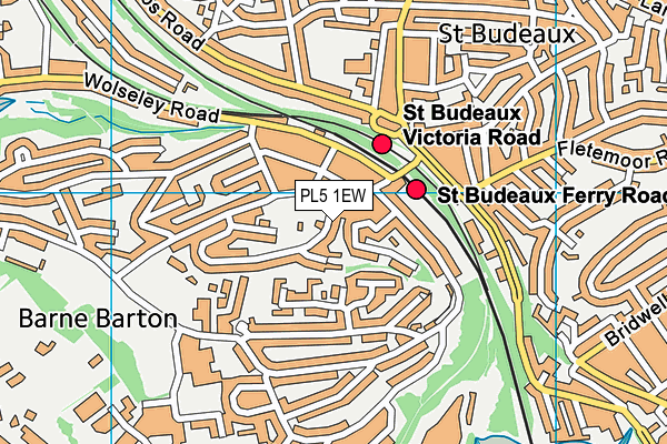 PL5 1EW map - OS VectorMap District (Ordnance Survey)