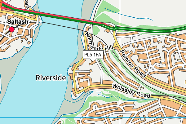 PL5 1FA map - OS VectorMap District (Ordnance Survey)