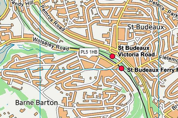 PL5 1HB map - OS VectorMap District (Ordnance Survey)