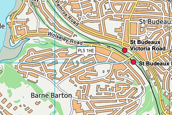 PL5 1HE map - OS VectorMap District (Ordnance Survey)