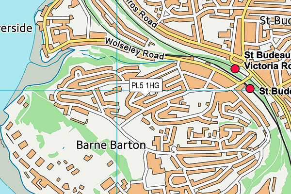 PL5 1HG map - OS VectorMap District (Ordnance Survey)