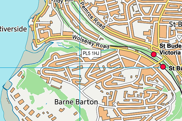 PL5 1HJ map - OS VectorMap District (Ordnance Survey)