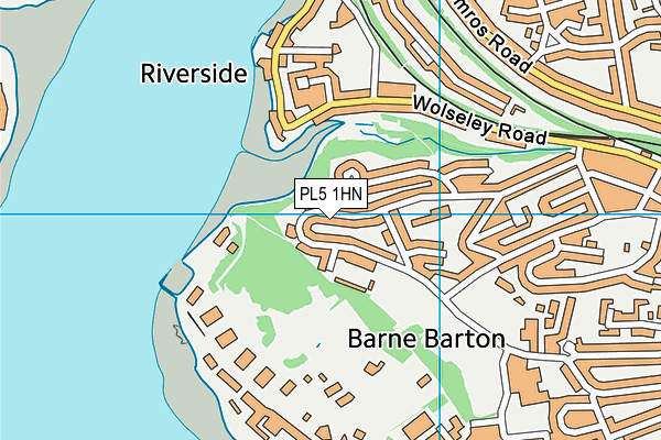 PL5 1HN map - OS VectorMap District (Ordnance Survey)