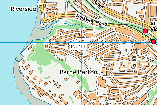 PL5 1HT map - OS VectorMap District (Ordnance Survey)