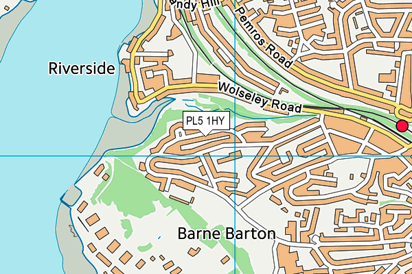 PL5 1HY map - OS VectorMap District (Ordnance Survey)