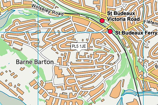 PL5 1JE map - OS VectorMap District (Ordnance Survey)