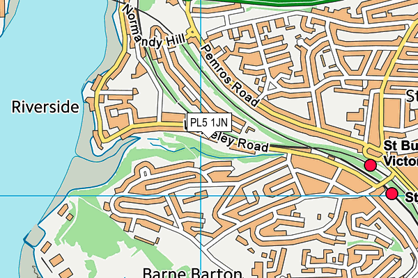 PL5 1JN map - OS VectorMap District (Ordnance Survey)
