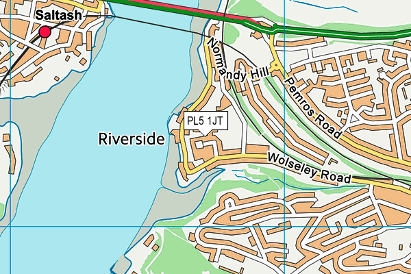 PL5 1JT map - OS VectorMap District (Ordnance Survey)