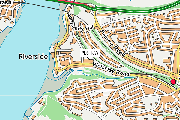 PL5 1JW map - OS VectorMap District (Ordnance Survey)