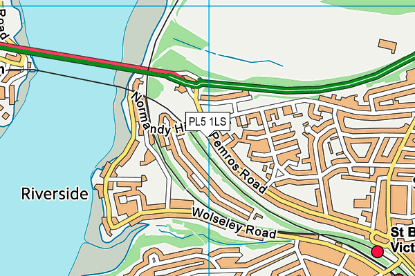 PL5 1LS map - OS VectorMap District (Ordnance Survey)