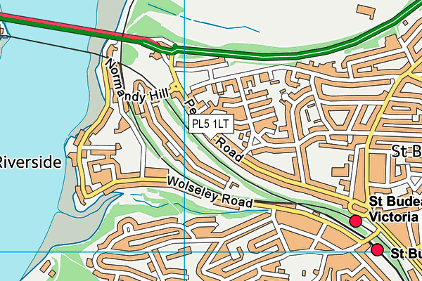 PL5 1LT map - OS VectorMap District (Ordnance Survey)